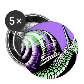 Schnecke - Buttons groß 56 mm (5er Pack) - Weiß - Vorne