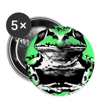 Frosch - Buttons groß 56 mm (5er Pack) - Weiß - Vorne