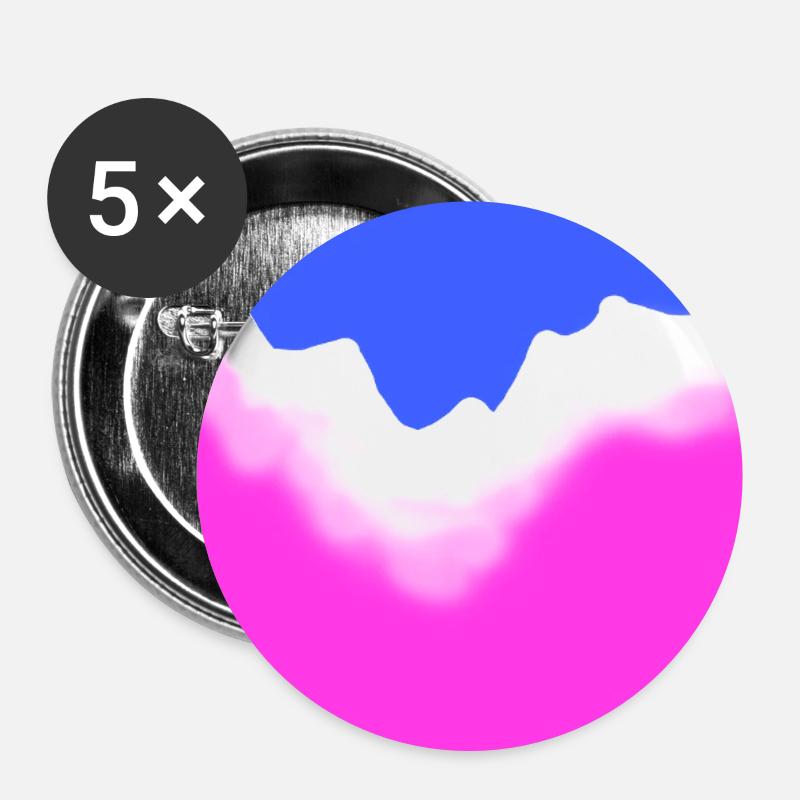 Berge  - Buttons groß 56 mm (5er Pack) - Weiß