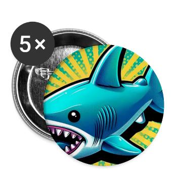 Hai - Buttons groß 56 mm (5er Pack) - Weiß - Vorne