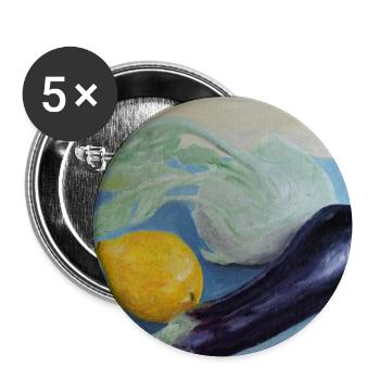 nature morte - Lot de 5 grands badges (56 mm) - blanc - Devant