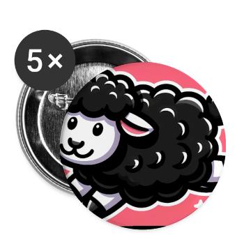 Black Sheep - Buttons large 2.2''/56 mm (5-pack) - white - Front