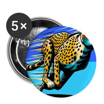 Gepard - Buttons groß 56 mm (5er Pack) - Weiß - Vorne
