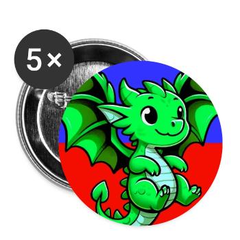 dragon - Buttons large 2.2''/56 mm (5-pack) - white - Front
