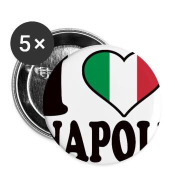 Neapel, Napoli - Buttons groß 56 mm (5er Pack) - Weiß - Vorne