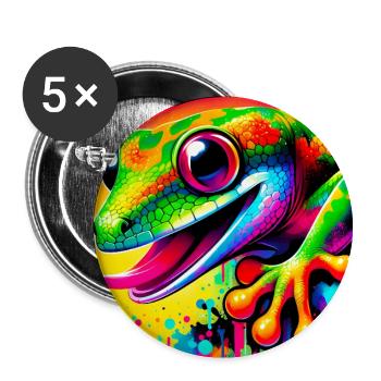Gecko - Buttons groß 56 mm (5er Pack) - Weiß - Vorne