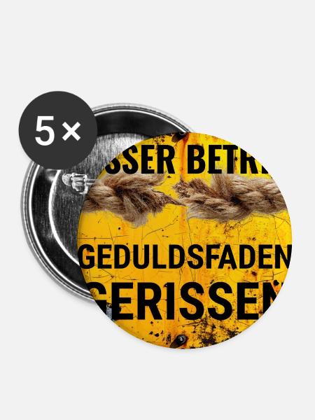 Außer Betrieb Geduld - Buttons groß 56 mm (5er Pack) - Weiß