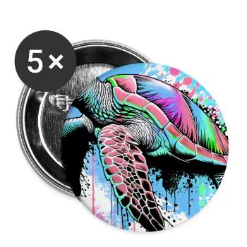 turtle - Buttons large 2.2''/56 mm (5-pack) - white - Front