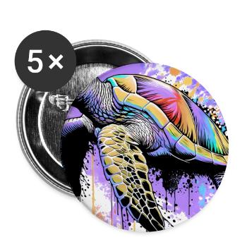 turtle - Buttons large 2.2''/56 mm (5-pack) - white - Front