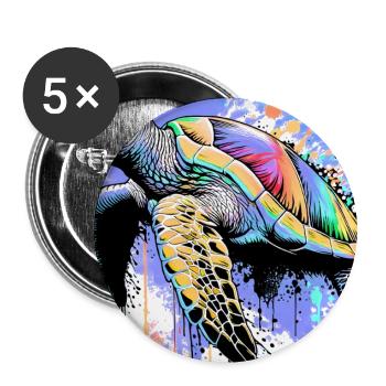 turtle - Buttons large 2.2''/56 mm (5-pack) - white - Front