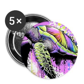 turtle - Buttons large 2.2''/56 mm (5-pack) - white - Front