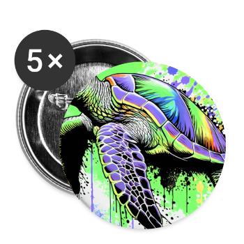 turtle - Buttons large 2.2''/56 mm (5-pack) - white - Front