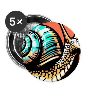 Snail - Buttons large 2.2''/56 mm (5-pack) - white - Front