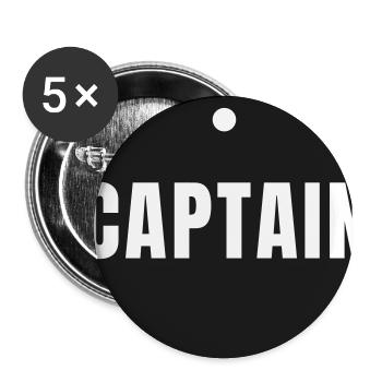 Captain Badge - Captain Team Sports Gift - Buttons large 2.2''/56 mm (5-pack) - white - Front