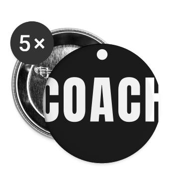 Coach Badge - Danke Trainer Sport Geschenk - Buttons groß 56 mm (5er Pack) - Weiß - Vorne