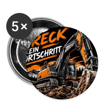 Fortschritt durch Schmutz - Buttons groß 56 mm (5er Pack) - Weiß - Vorne