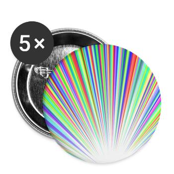 Leuchtendes Regenbogen-Sonnenstrahlmuster - Buttons groß 56 mm (5er Pack) - Weiß - Vorne