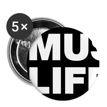 No Music No Life - Buttons large 2.2''/56 mm (5-pack) - white - Front