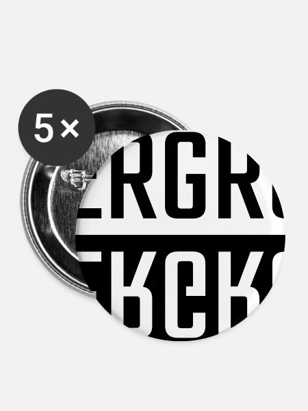 Untergrund Doppelschrift - Buttons groß 56 mm (5er Pack) - Weiß