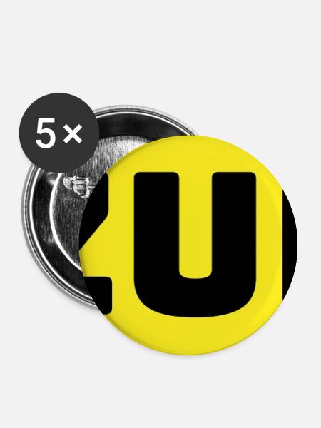 Azubi Tshirt yellow - Buttons groß 56 mm (5er Pack) - Weiß