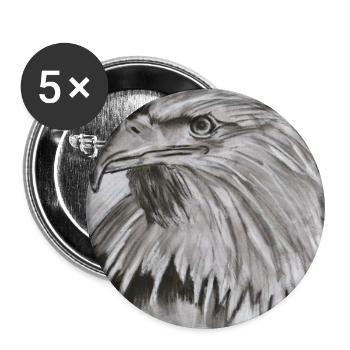 King of the Skies – Eagle Head Illustration - Buttons large 2.2''/56 mm (5-pack) - white - Front