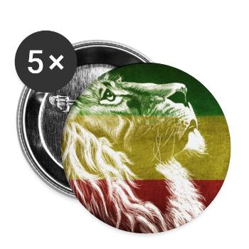 Reggae Lion Flag Art - Buttons large 2.2''/56 mm (5-pack) - white - Front
