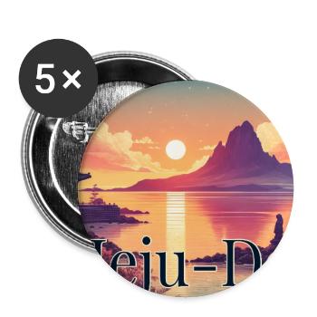 Jeju Island Korea Wind Volcano Sunset Vacation Asia - Buttons large 2.2''/56 mm (5-pack) - white - Front