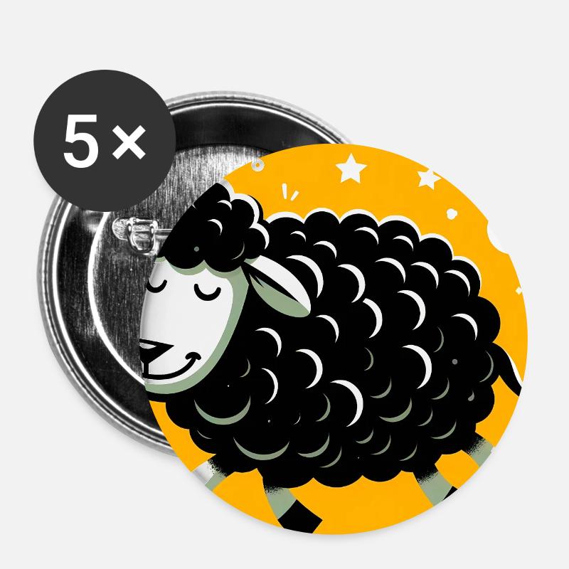 Black Sheep - Buttons large 2.2''/56 mm (5-pack) - white
