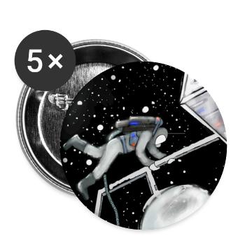 Space Explorer im Orbit - Buttons groß 56 mm (5er Pack) - Weiß - Vorne