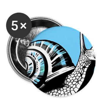 Schnecke - Buttons groß 56 mm (5er Pack) - Weiß - Vorne