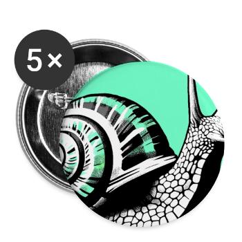Schnecke - Buttons groß 56 mm (5er Pack) - Weiß - Vorne