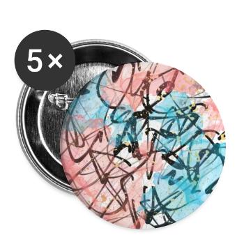 Crazysplash - Buttons groß 56 mm (5er Pack) - Weiß - Vorne
