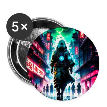 City Apocalyptic - Buttons large 2.2''/56 mm (5-pack) - white - Front