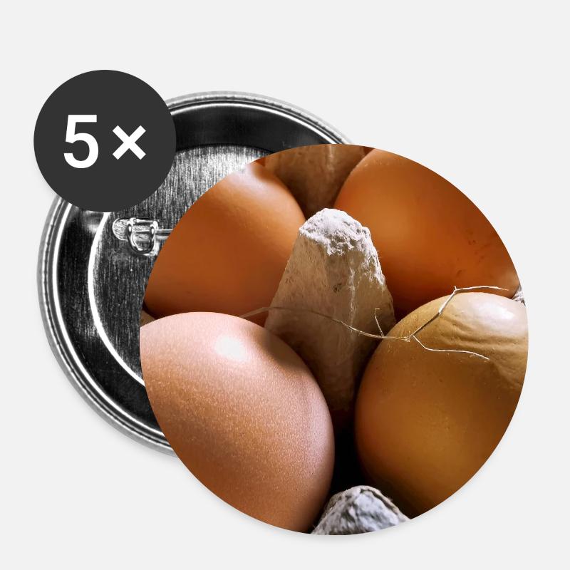 Eier - Buttons groß 56 mm (5er Pack) - Weiß