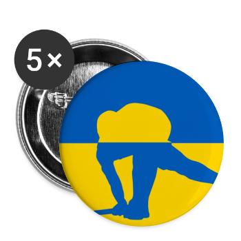 Ukraine Peace Hockey Design - Buttons large 2.2''/56 mm (5-pack) - white - Front