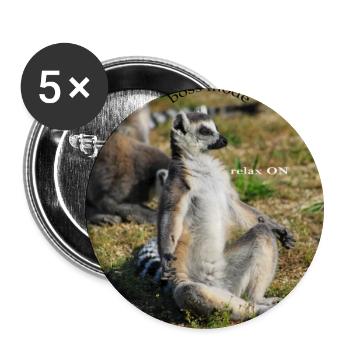 Ein Lemur, der viel über das Leben weiß - Buttons groß 56 mm (5er Pack) - Weiß - Vorne