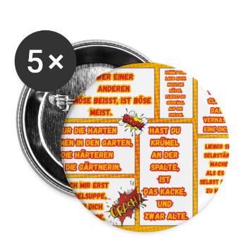 Comic-style sayings for encouragers - Buttons large 2.2''/56 mm (5-pack) - white - Front