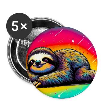 sloth - Buttons large 2.2''/56 mm (5-pack) - white - Front
