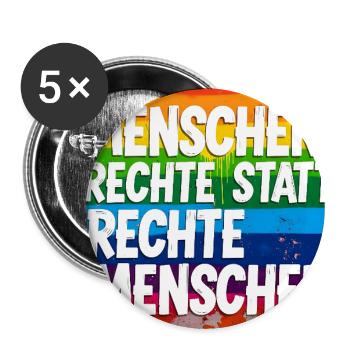 Menschenrechte statt rechte Menschen Statement - Buttons groß 56 mm (5er Pack) - Weiß - Vorne