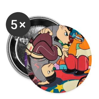 Moderner Zirkus - Buttons groß 56 mm (5er Pack) - Weiß - Vorne