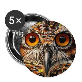 Wise Owl - Buttons groß 56 mm (5er Pack) - Weiß - Vorne