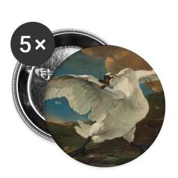 The_threatened_Swan_Jan_Asselijn_1650 - Buttons groß 56 mm (5er Pack) - Weiß - Vorne