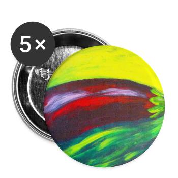 Aubergine verte - Lot de 5 grands badges (56 mm) - blanc - Devant