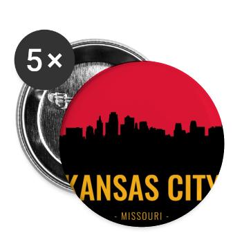 Kansas City Skyline Silhouette - Buttons large 2.2''/56 mm (5-pack) - white - Front