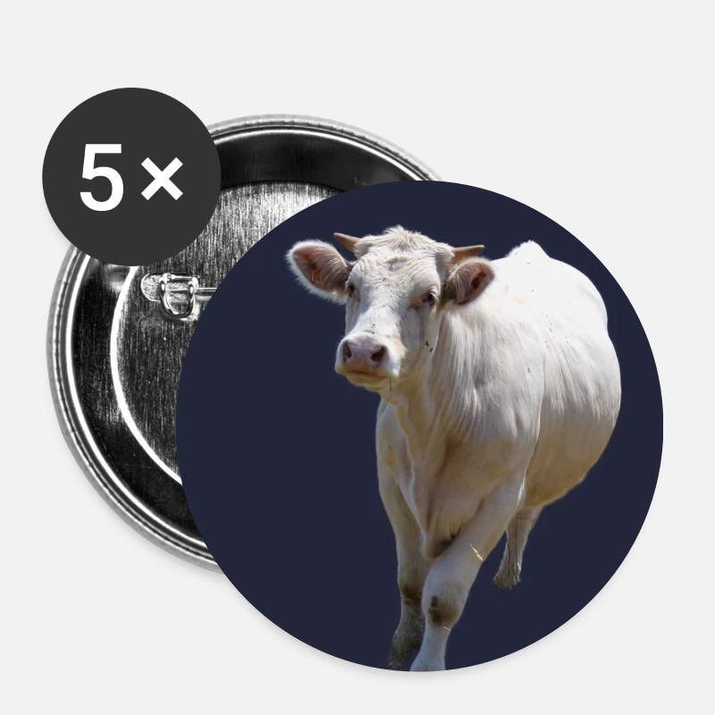 Dairy cow - Buttons large 2.2''/56 mm (5-pack) - white