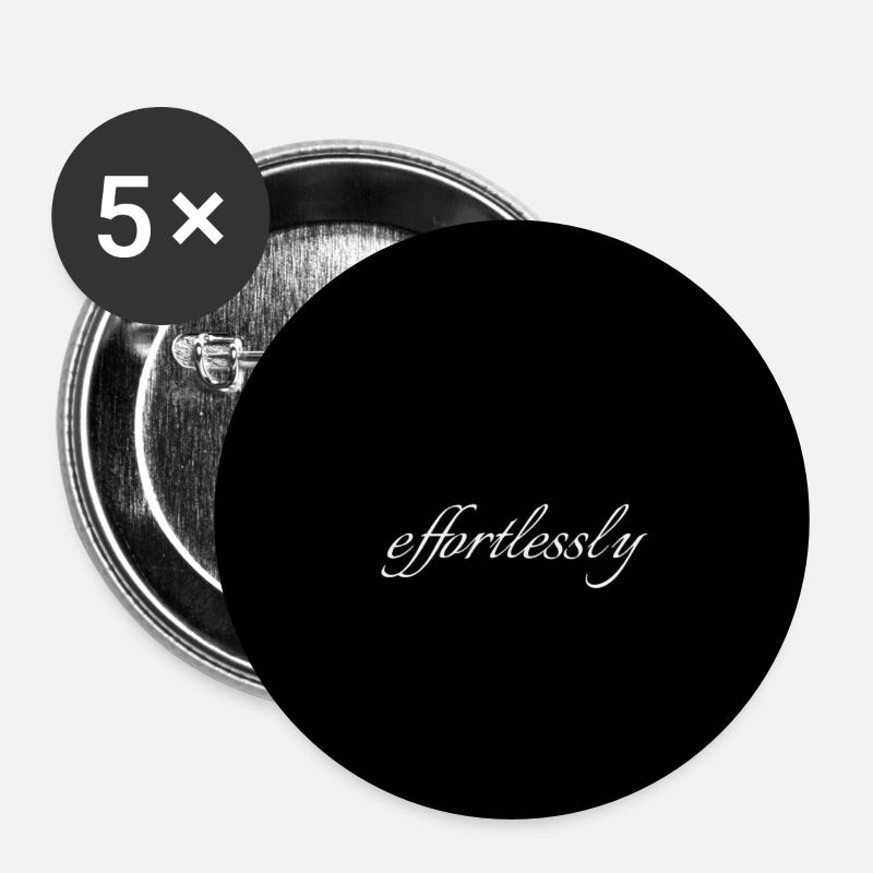 Effortlessly Elegant Script Typografie - Buttons groß 56 mm (5er Pack) - Weiß