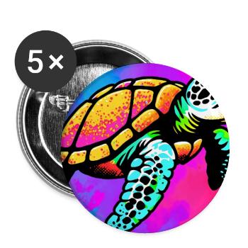 turtle - Buttons large 2.2''/56 mm (5-pack) - white - Front