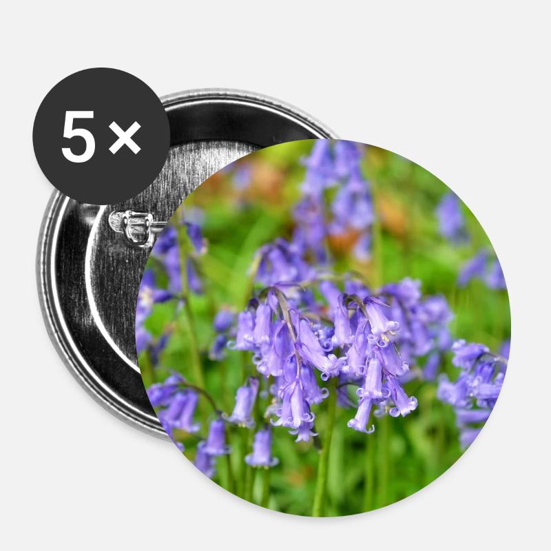 Bluebell - Violet Spring Bloom - Buttons large 2.2''/56 mm (5-pack) - white