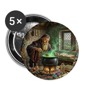 The_Alchemist - Buttons large 2.2''/56 mm (5-pack) - white - Front