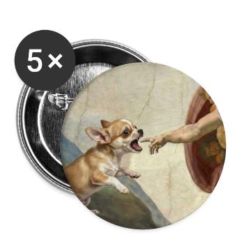 Dog God Hand Chihuahua Dogs meme - Buttons large 2.2''/56 mm (5-pack) - white - Front